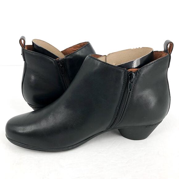 Cobb Hill Womens Larsa Ankle Bootie US 8 Wide EU 38.5 Black Leather NIB - Picture 7 of 12